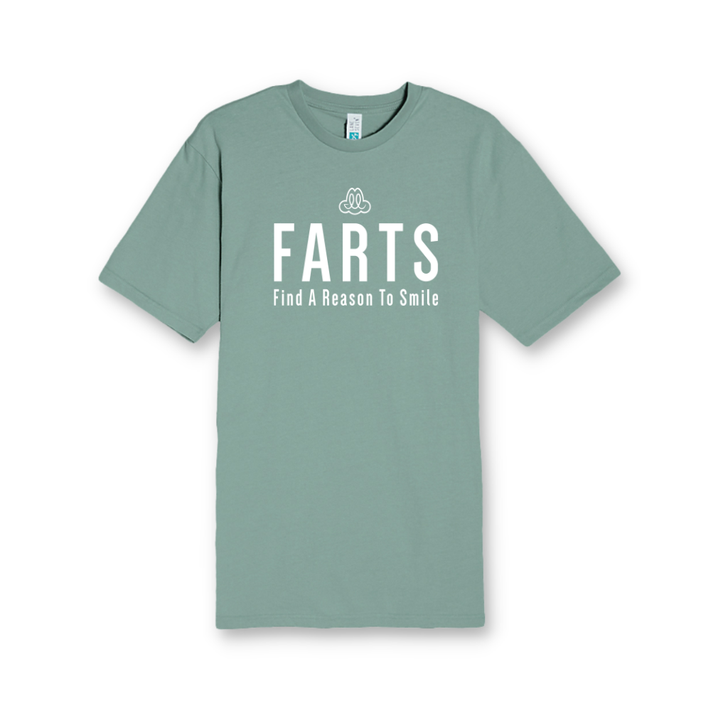 FARTS-Find-A-Reason-To-Smile-t-shirt-sage-black-comfort-fit-unisex--everyday-wear-mental-health-positivity-gratitude-back