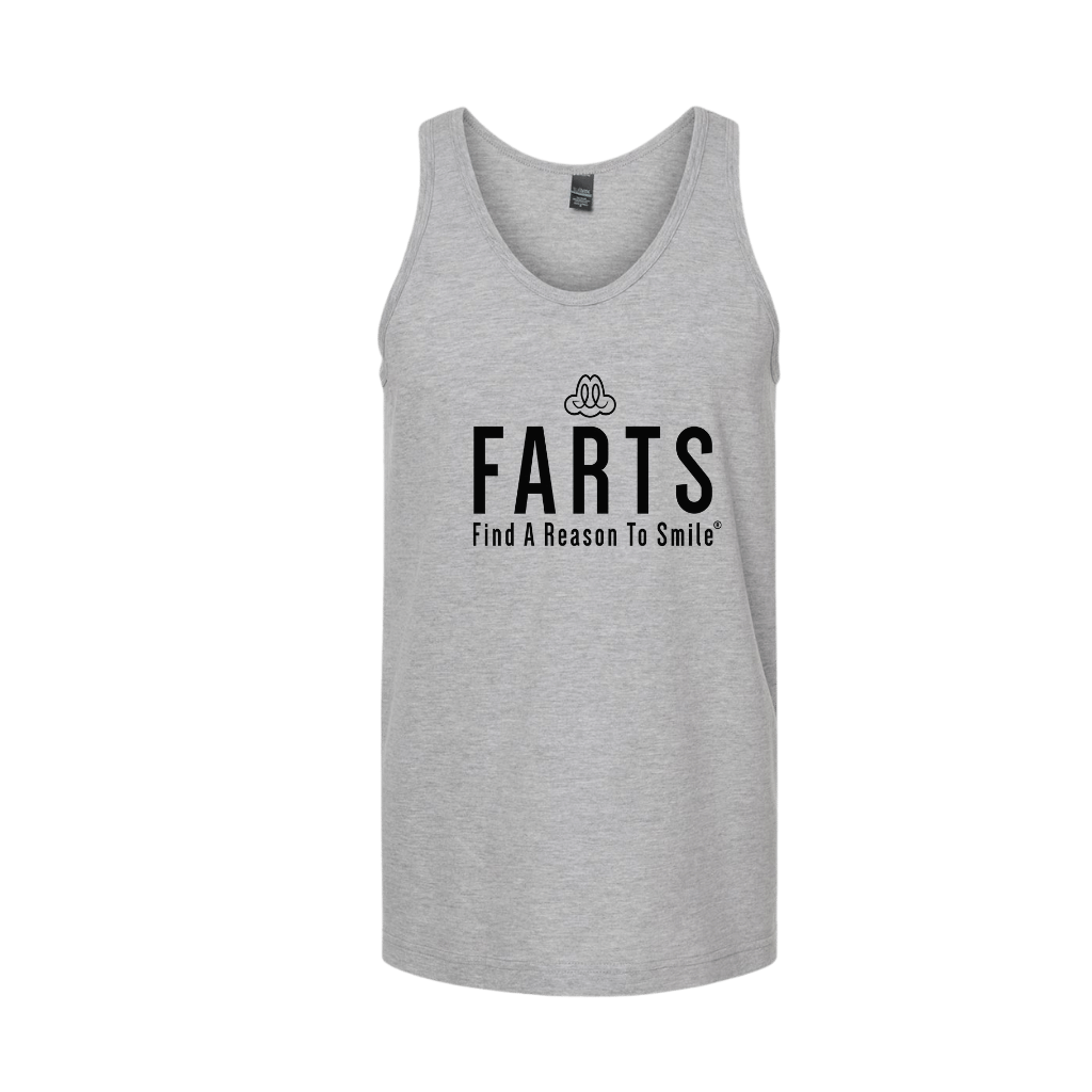 FARTS-tank-top-mens-grey-and-black-front-gratitude-attitude-apparel-mental-health-awareness
