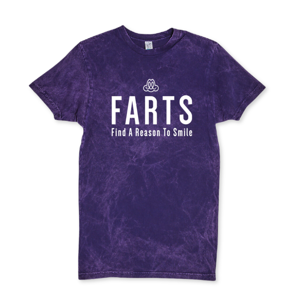 Cloud purple tee with calming message, designed for mental health comfort and encouragement