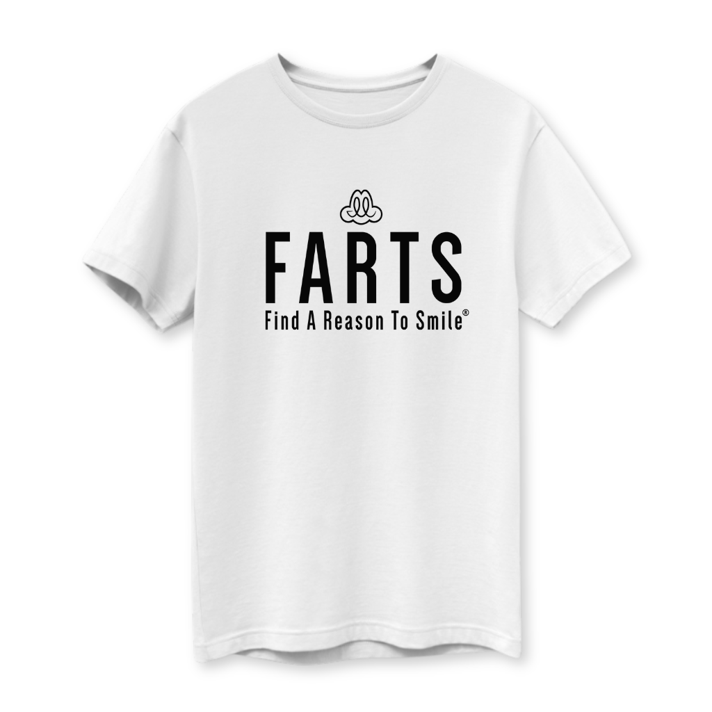 Off-white organic Supima cotton FARTS T-shirt – slim fit gratitude and self-love tee