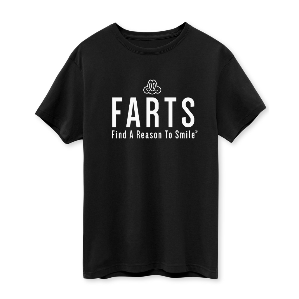 Charcoal black FARTS shirt in organic Supima cotton – slim fit mental health tee