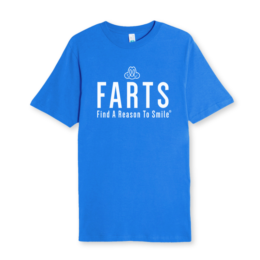 Royal blue t-shirt with bold white message promoting mental health awareness and resilience