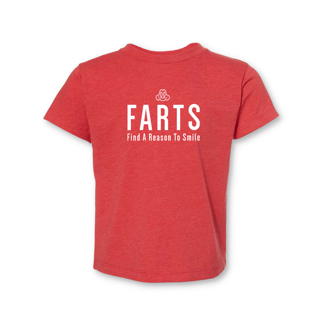 FARTS-Find-A-Reason-To-Smile-toddler-red-white-t-shirt-front