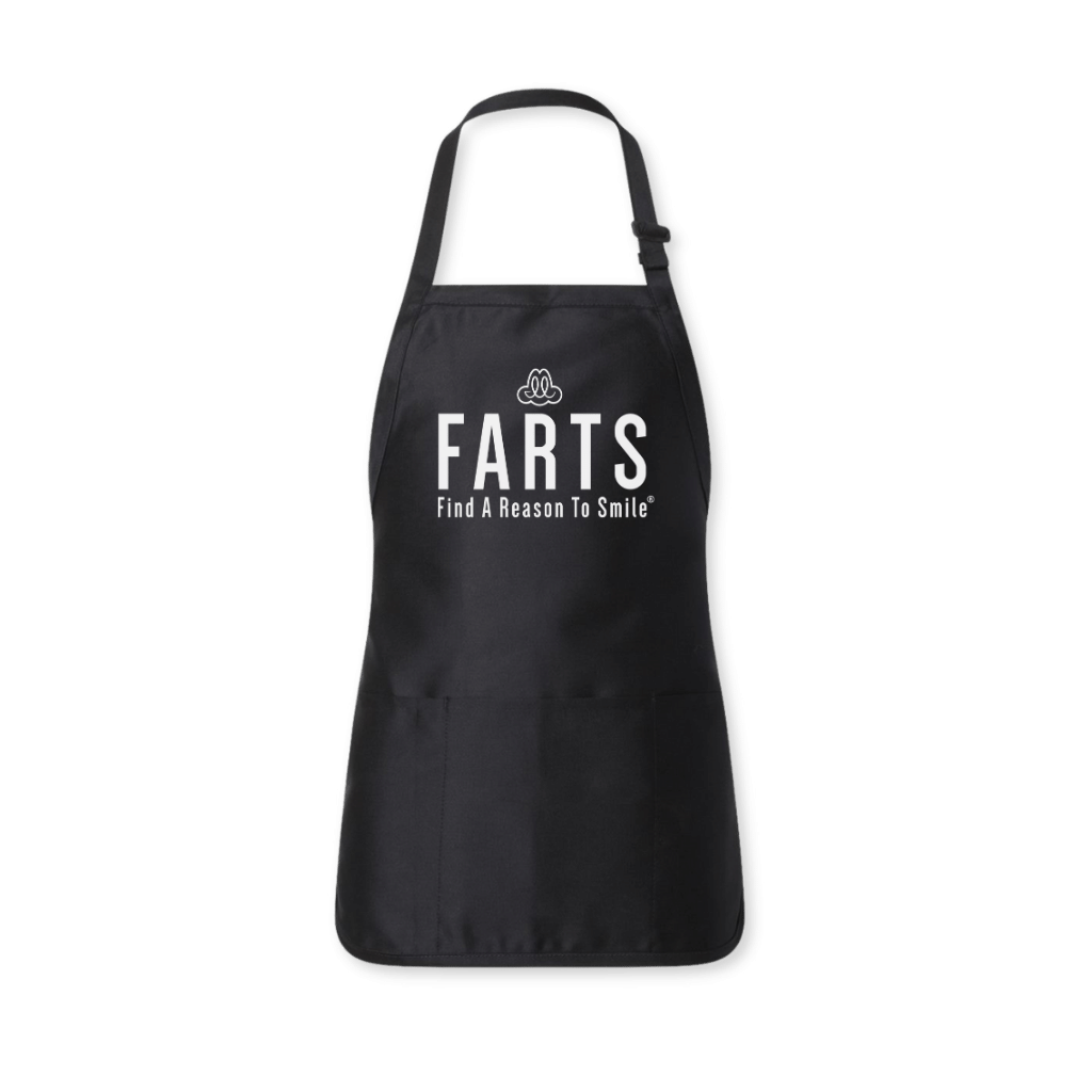  Analyzing image     FARTS-apron-front-Find-A-Reason-To-Smile-black-and-white