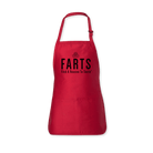 FARTS-apron-front-Find-A-Reason-To-Smile-red-and-black