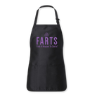 Black apron with purple FARTS message, motivational cooking and grilling apron for that encourages gratitude