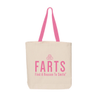 FARTS-canvas-tote-Find-A-Reason-To-Smile-pink-strap
