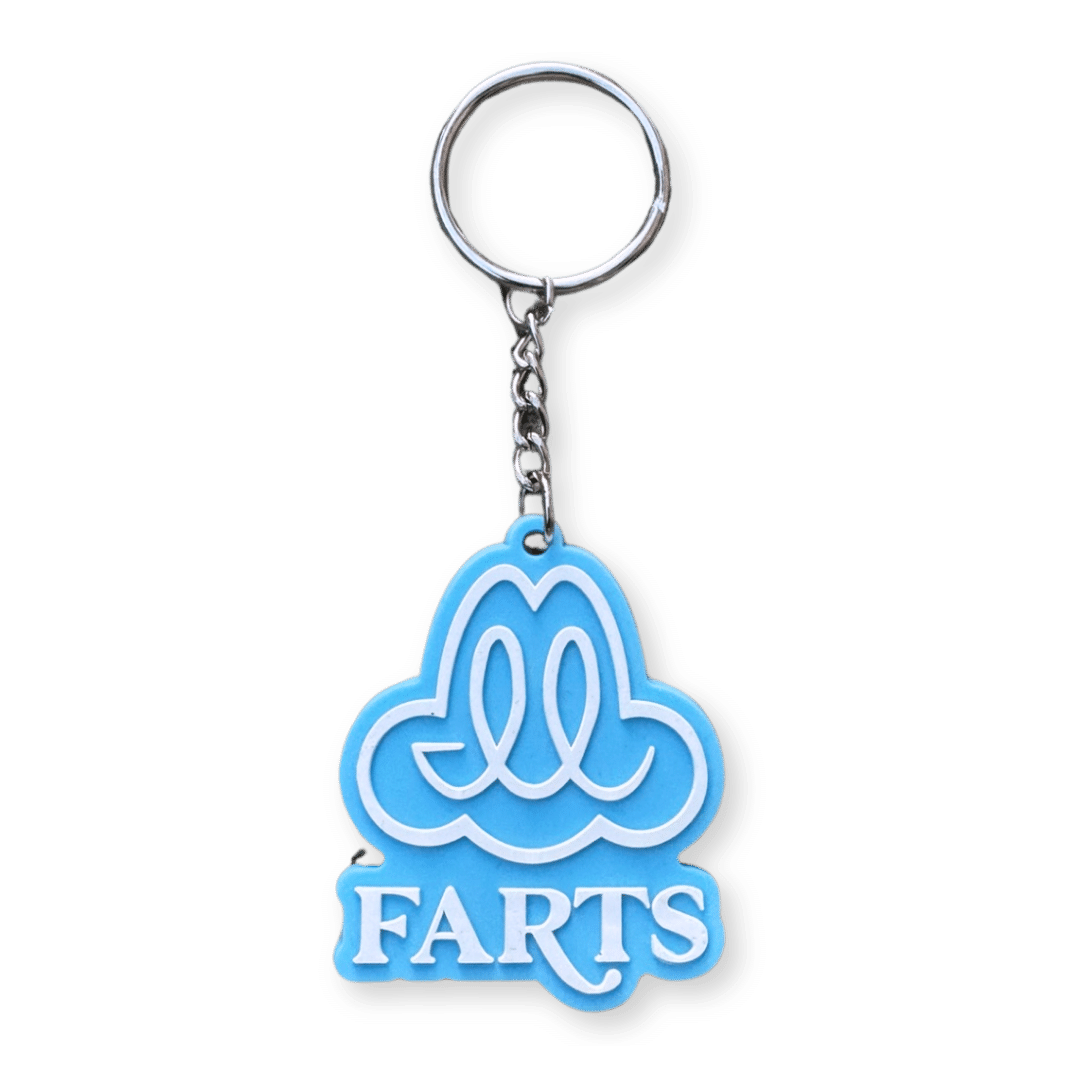 FARTS-keychain-light-blue-white-Find-A-Reason-To-Smile-mental-health-wellness-brand