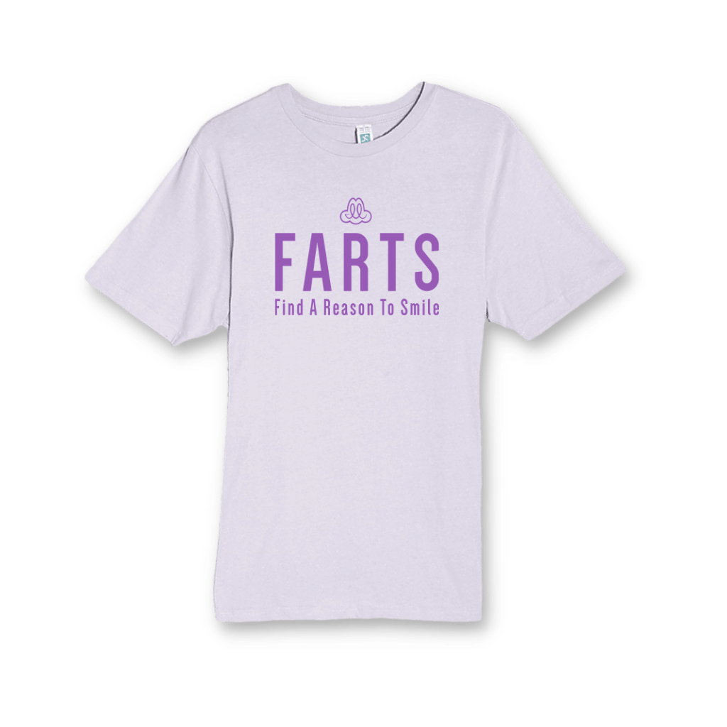 FARTS-mental-health-wellness-t-shirt-Find-A-Reason-To-Smile-lilac-lavender-front