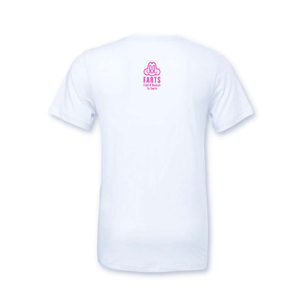 FARTS-mental-health-wellness-t-shirt-Find-A-Reason-To-Smile-white-pink-back