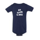 FARTS-onesie-FARTS-Our-Reason-To-Smile-graphic-tee-for-infants-navy-and-white