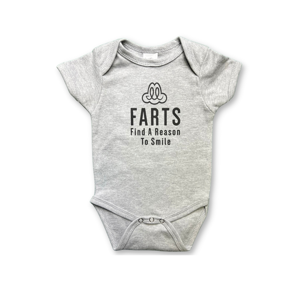 FARTS-onesie-grey-and-black-FARTS-Find-A-Reason-To-Smile-the-key-to-happiness-is-expressing-gratitude