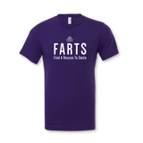 FARTS-t-shirt-Find-A-Reason-To-Smile-purple-and-white-front-gratitude-attitude-apparel-mental-health-awareness