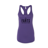 FARTS-tank-top-womens-racerback-Find-A-Reason-To-Smile-purple-and-black-motivational-gym-tank-top-front