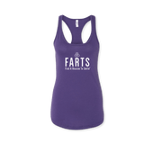 FARTS-tank-top-womens-racerback-Find-A-Reason-To-Smile-purple-and-white-motivational-gym-tank-top-front