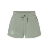 Sage green FARTS women's shorts with white lettering – gratitude-based comfy shorts for everyday wellness