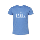 FARTS-youth-shirt-FARTS-Find-A-Reason-To-Smile-graphic-tee-for-youth-sizes-columbia-blue-and-white