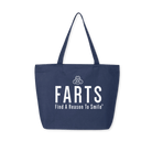 FARTS-zipper-tote-Find-A-Reason-To-Smile-navy-blue-and-white