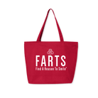 FARTS-zipper-tote-Find-A-Reason-To-Smile-red-and-white-gratitude-bag-smile-humor