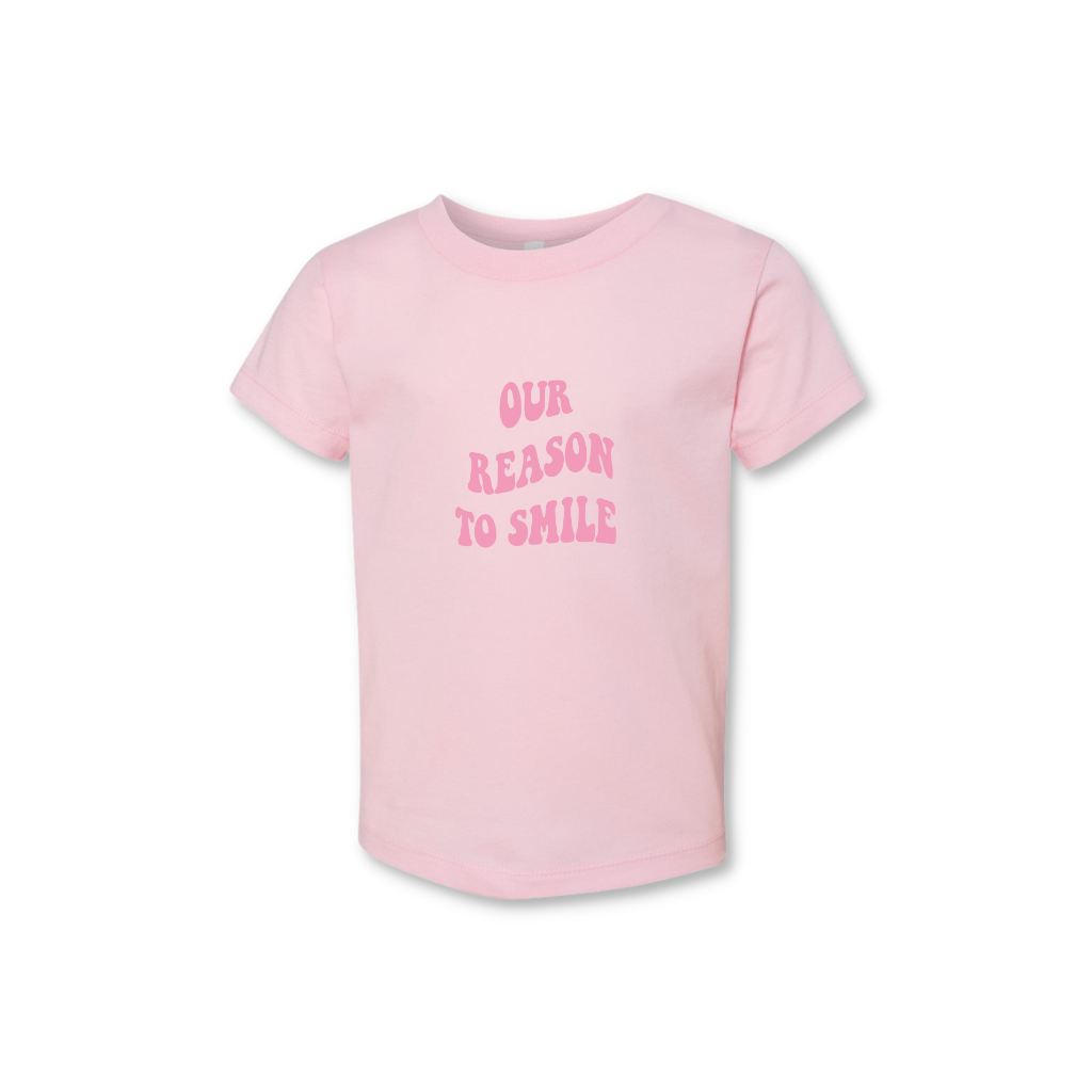 Our Reason To Smile T-shirt - Youth Pink - Gratitude Inspired Apparel by FARTS