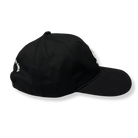 Side view of Dad Hat with Find A Reason To Smile cloud logo embroidery