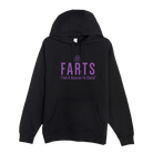 Black and purple FARTS hoodie with empowering message, soft feel and deep emotional energy