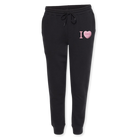 Black SweetFARTS joggers with I Heart FARTS detail – cozy mental health joggers designed to match the SweetFARTS hoodie