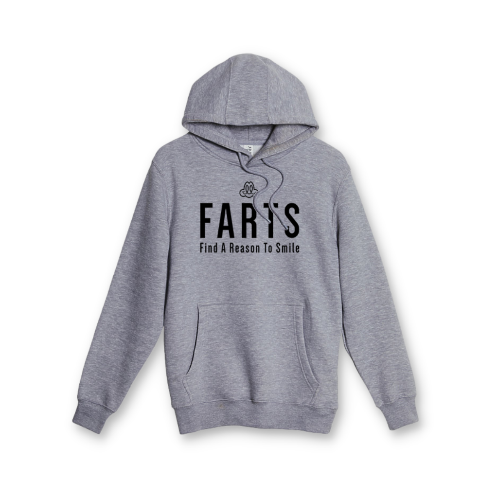 FARTS-hoodie-grey-and-black-Find-A-Reason-To-Smile-gratitude-motivational-inspirational-brand