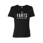 FARTSt-shirt-womensblackandwhite-FARTSFindAReasonToSmile-front