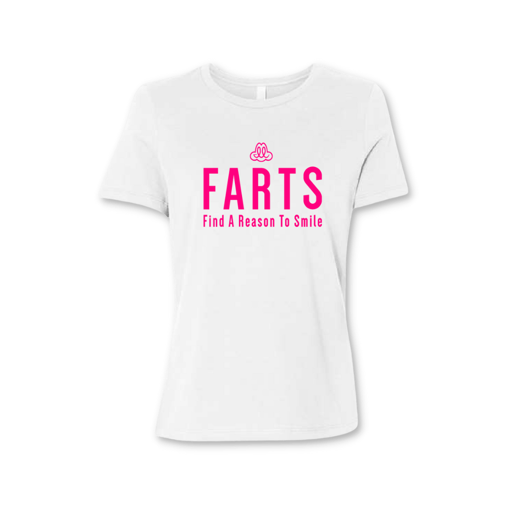 FARTS T-shirt - Women's White - FARTS Apparel - Find A Reason To Smile